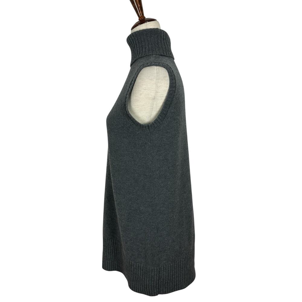 Akris Punto Top Women 6 US Grey Wool Cashmere Turtleneck Sleeveless Minimalist - Picture 7 of 14